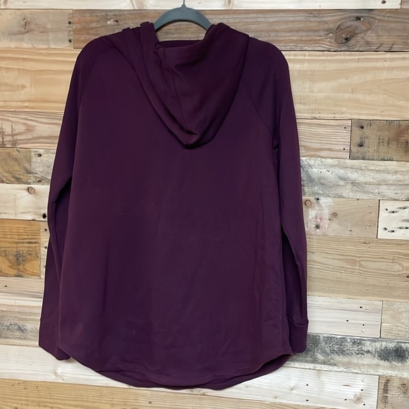 Xersion size Large Super Soft Maroon Hooded Tunic Length Sweatshirt with Pockets - Picture 10 of 10